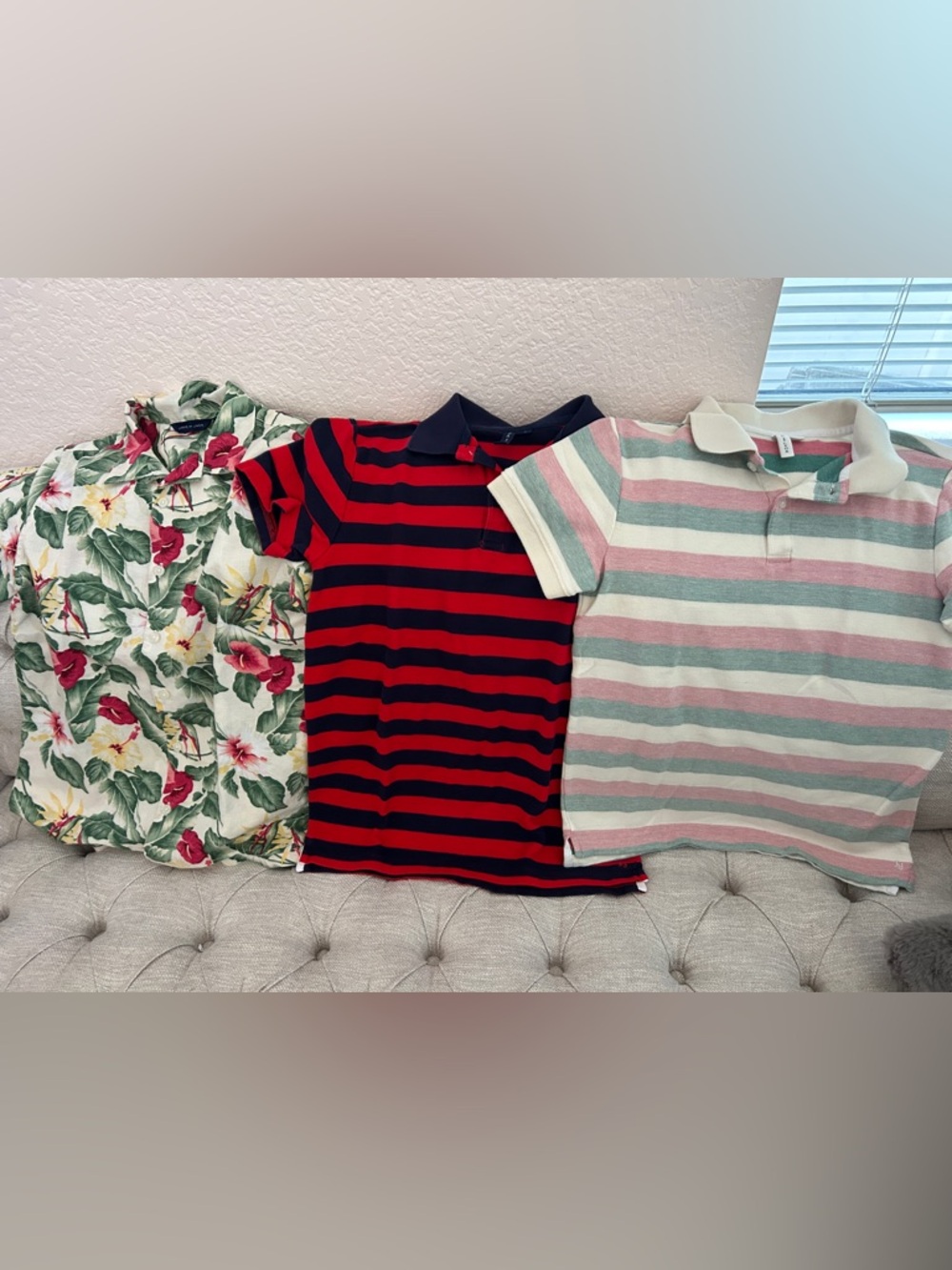 Janie and Jack boys 14 years old linen Hawaiian shirts and polos set of 3